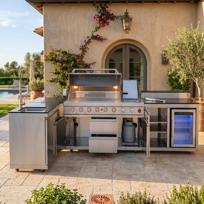 95.8 Inch Outdoor Kitchen Island