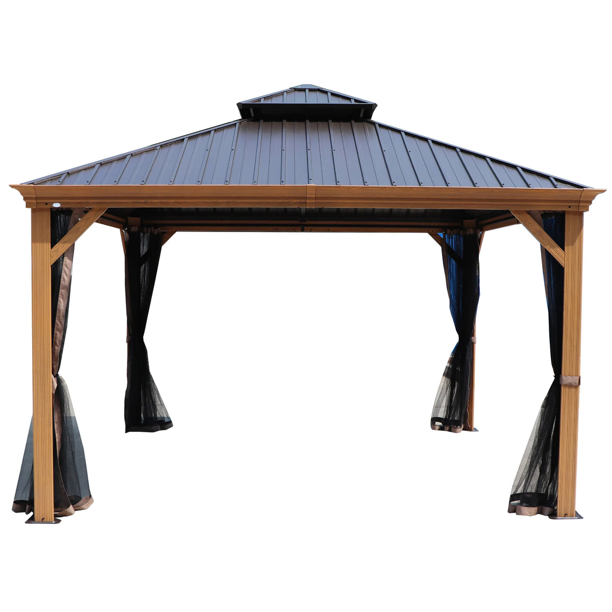 Gazebo 12-Ft X 20-Ft Hardtop Roof Aluminum Gazebo (Screen Included)