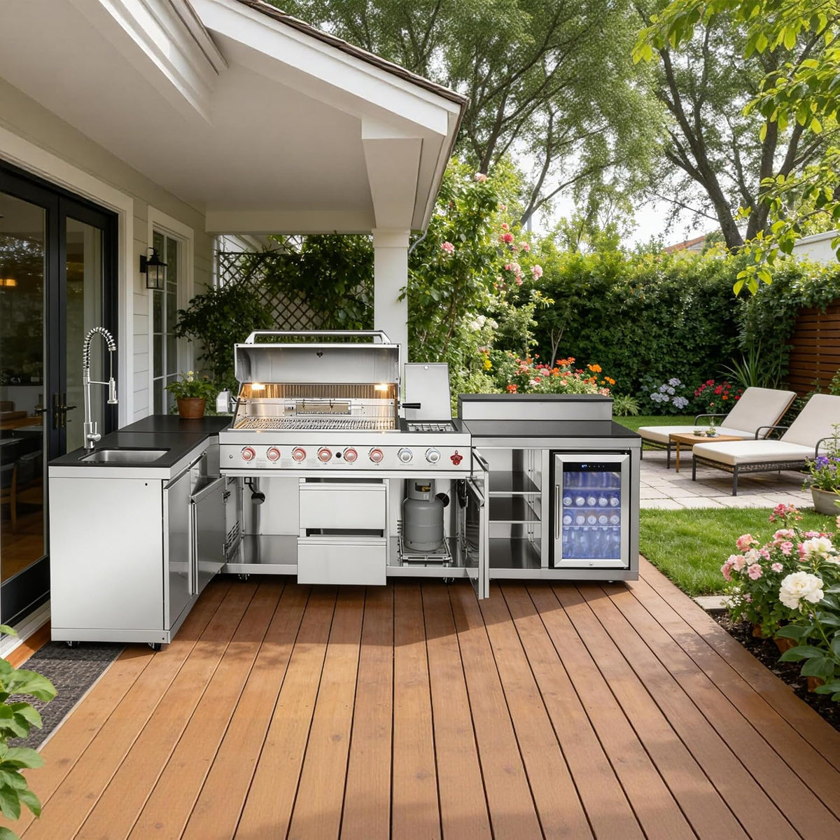 95.8 Inch Outdoor Kitchen Island
