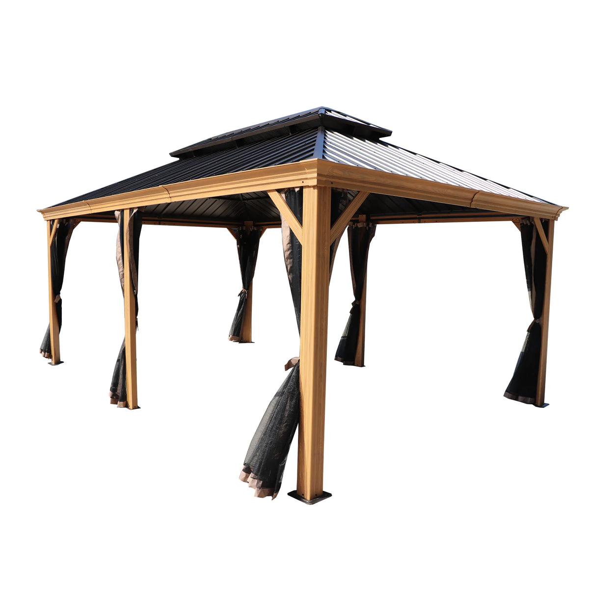 Gazebo 12-Ft X 20-Ft Hardtop Roof Aluminum Gazebo (Screen Included)