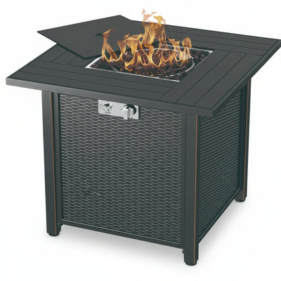 30-Inch Propane Fire Pit Table with Lid – 50,000 BTU